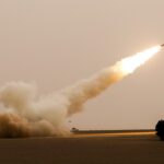 U.S. Army Soldiers assigned to Alpha Battery, 1st Battalion, 77th Field Artillery Regiment, 41st Field Artillery Brigade, fire the High Mobility Artillery Rocket System during African Lion 2021, at Guirer Libouihi Air Base, on June 9, 2021. The... (Spc. Zachary Stahlberg)