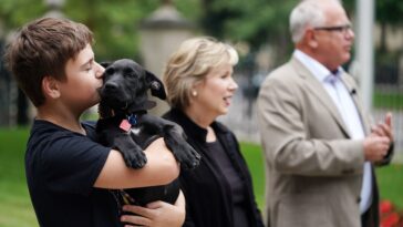 Le chien de sauvetage de Tim Walz fait campagne pour l'équipe Harris. Républicains ? Trame.