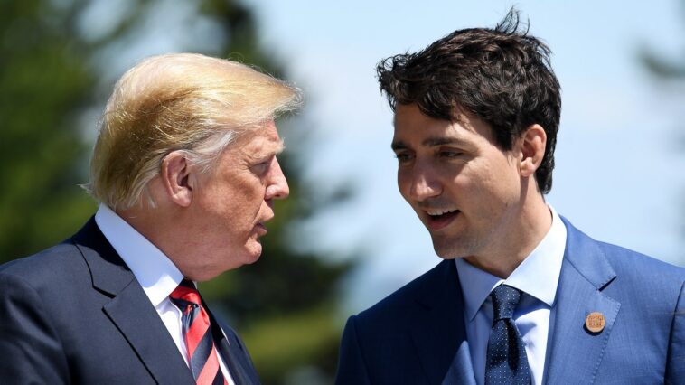 Donald Trump a plaisanté sur l'annexion du Canada avec Justin Trudeau Donald Trump a plaisanté sur l'annexion du Canada avec Justin Trudeau