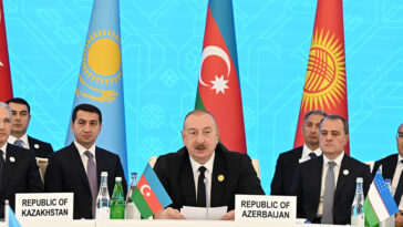 English: Informal Summit of Heads of State of Organization of Turkic States was held in Shusha, modified, cc president.az