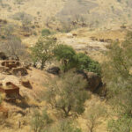 A village in Nuba, South Sudan, abandoned during an earlier civil conflict. cc Maureen Didde, modified, https://commons.wikimedia.org/wiki/File:Abandoned_Nuba_village.jpg