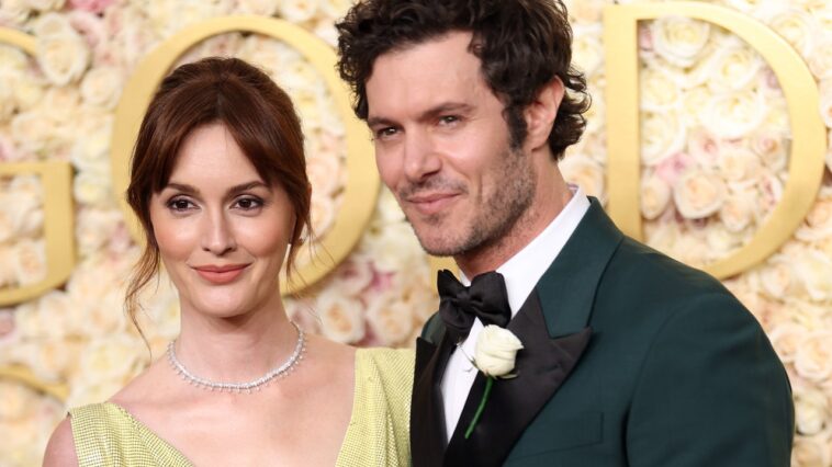 Adam Brody et Leighton Meester sur le tapis rouge des Golden Globes 2025