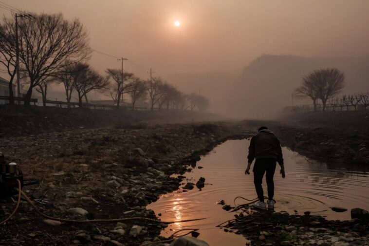 `` Comme l'apocalypse '': les incendies de forêt de la Corée de la Corée se déchirent dans les montagnes