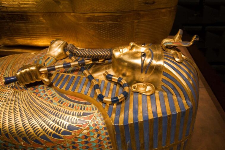 Reliques dans le trombe de Tutankhamun, il a inventé des rites funéraires élaborés Reliques dans le trombe de Tutankhamun, il a inventé des rites funéraires élaborés