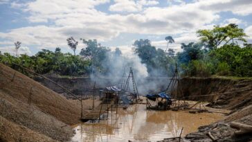 gold mining area in Peru