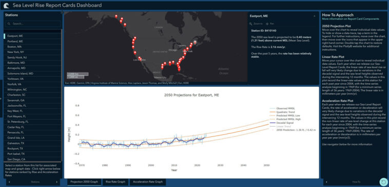 2024 Niveau de la mer 'bulletins' Carte Futures des communautés côtières américaines 2024 Niveau de la mer 'bulletins' Carte Futures des communautés côtières américaines