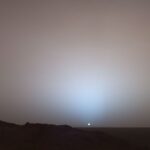 Image: coucher de soleil chez Mars's Gusev Crater en 2005