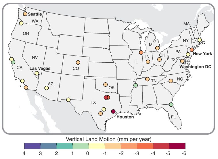 L'étude révèle que toutes les plus grandes villes américaines coulent: le pompage des eaux souterraines est la principale cause de la plupart