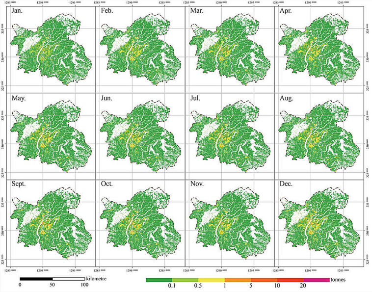 La carte de 30 mètres alimentée par satellite expose les émissions de Co₂ de Nanchang