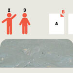 Trois chiffres se tiennent devant un rectangle, à côté de deux feuilles, illustrant le puzzle mathématique de notre numéro de juin 2025