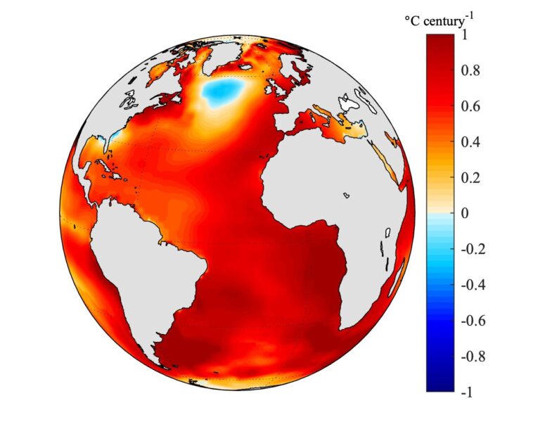 Étrange point froid atlantique lié au ralentissement d'un siècle du courant océanique majeur