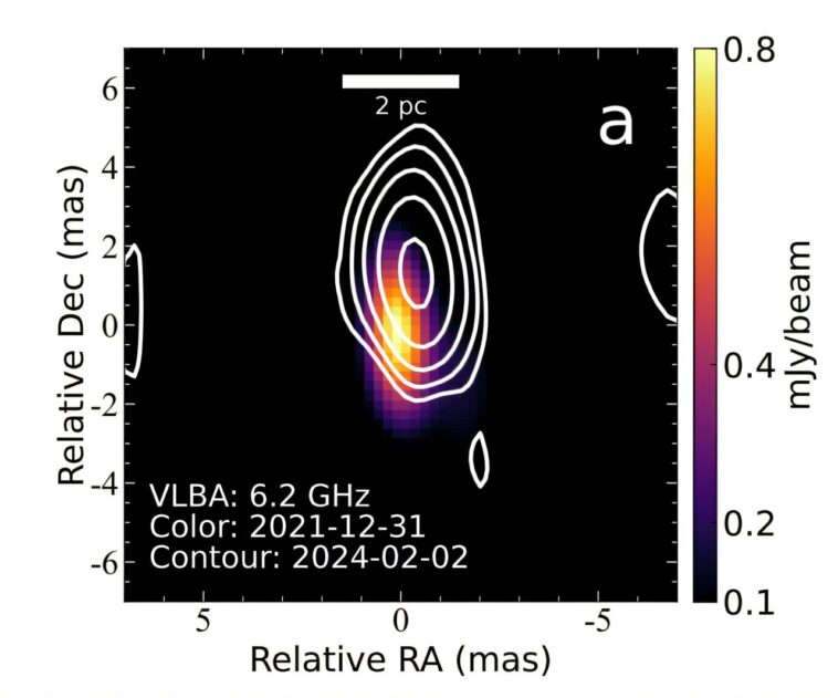 Jet relativiste détecté dans la galaxie active Markarian 110