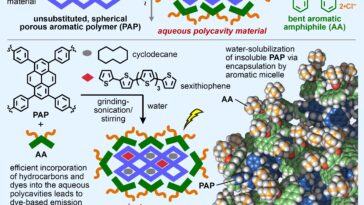 Les micelles aromatiques permettent des particules de polycavité de taille de 100 nm aqueuses pour une meilleure incorporation de colorant
