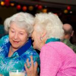 Elderly women gossiping