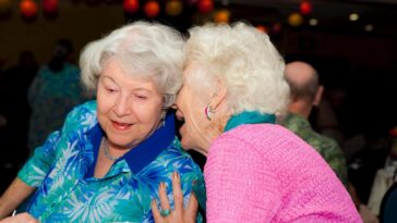 Elderly women gossiping