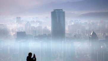 smog over Santiago, Chile