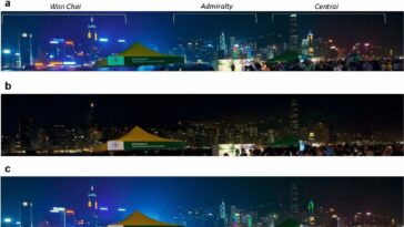 Quelques bâtiments brillants s'allument tout le ciel nocturne