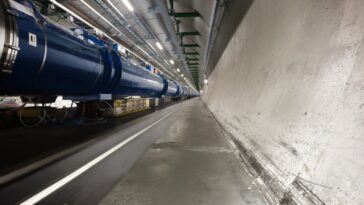 Tout premier collision d'oxygène au grand collisionneur de hadrons