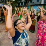 People letting off steam at a laughter yoga session in Kolkata, India