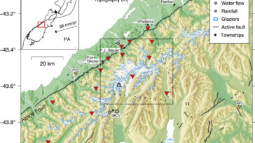 Microearthquakes dans les Alpes du Sud de la Nouvelle-Zélande plus courantes après la fonte de neige saisonnière, les fortes précipitations