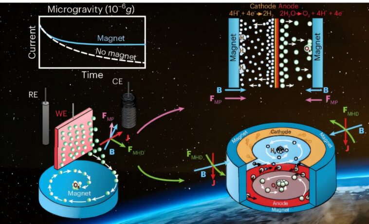 Utilisation du magnétisme pour une production d'oxygène plus efficace dans l'espace Utilisation du magnétisme pour une production d'oxygène plus efficace dans l'espace
