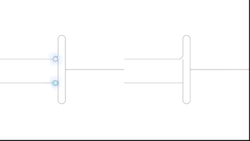 Deux gifs. À droite, un GIF de points bleus représentant de l'énergie voyageant à travers une ligne, puis se retournant et retournant dans la barrière. À gauche, les points ont frappé la ligne et explosent dans une rafale de feu représentant l'énergie