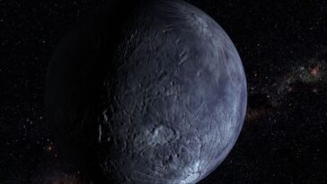 Découverte de la nouvelle lune ou du système d'anneau orbiteuse mystérieuse Planète lointain