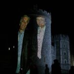 Des photos de Donald Trump et Jeffrey Epstein ont projeté sur le château de Windsor lors de la visite d'État