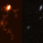 Galaxies naines liées par un pont de gaz intergalactique massif