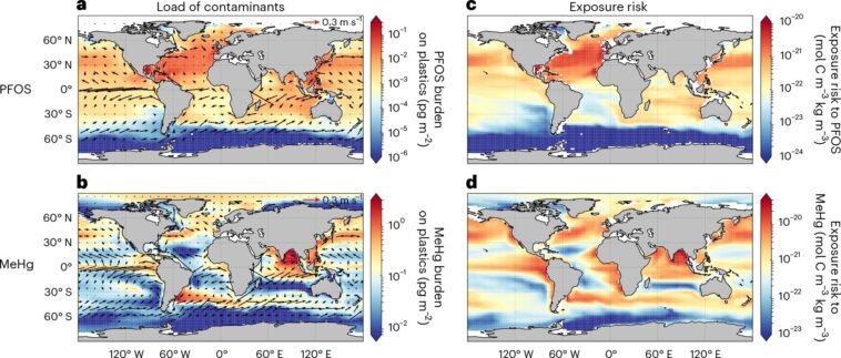 La carte mondiale montre où les plastiques océaniques représentent les plus grandes menaces