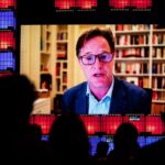 Nick Clegg ne dit rien du tout dans un nouveau livre comment sauver Internet 2H4G74E Lisbon, Portugal. 2nd Nov, 2021. Vice President of Global Affairs and Communications of Meta (Facebook), Nick Clegg addresses the audience (via web transmission) at Altice Arena Centre Stage during the second day of the Web Summit 2021 in Lisbon.This is one of the largest technology conferences in the world and also a meeting point for the debate on technological evolution in people