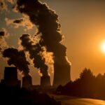 BOXBERG, GERMANY - MARCH 17: Boxberg Power Station is seen during sunset on March 17, 2016 in Boxberg, Germany. This lignite-fired power station is the second largest in Germany. (Photo by Florian Gaertner/Photothek via Getty Images)