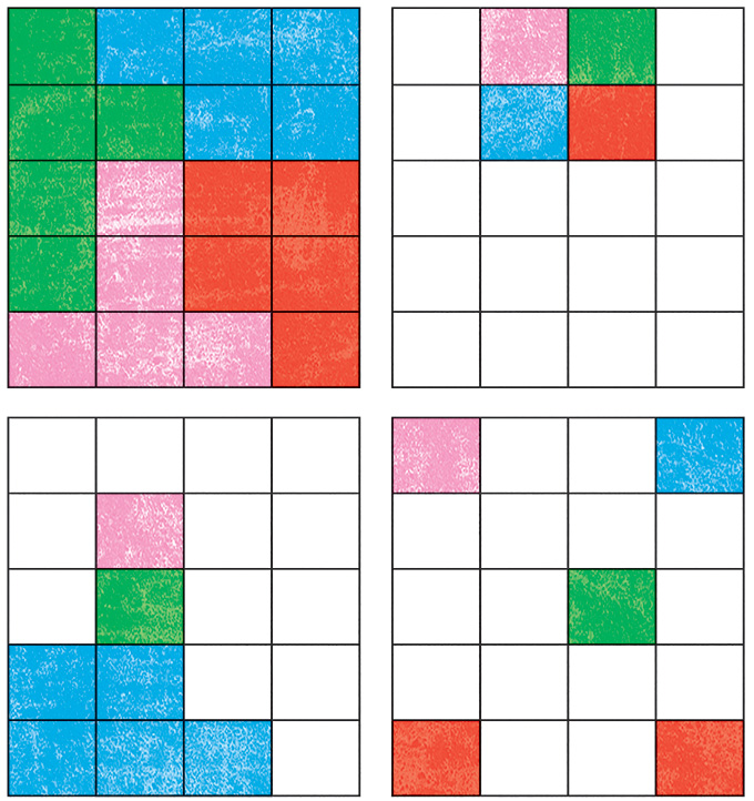 Puzzle de mathématiques: les quatre îles