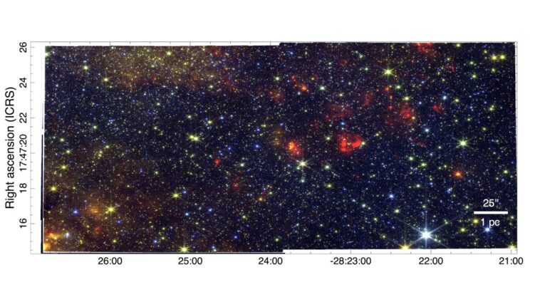 Sagittaire du nuage de formation d'étoiles B2 a exploré avec JWST Sagittaire du nuage de formation d'étoiles B2 a exploré avec JWST