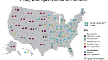 La carte met en évidence les systèmes américains de droits à l’eau et éclaire la gouvernance