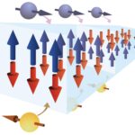 Le double couple des spins électroniques entraîne le déplacement de la paroi du domaine magnétique