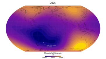 Un essaim révèle un point faible croissant dans le champ magnétique terrestre