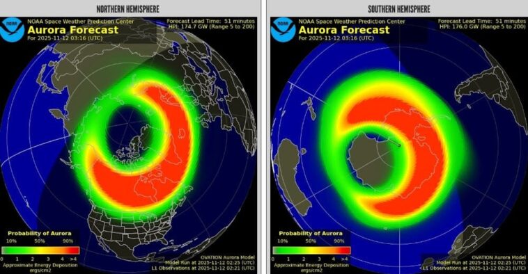 Des aurores sont probables ce soir alors qu'une série d'éruptions solaires se dirige vers la Terre