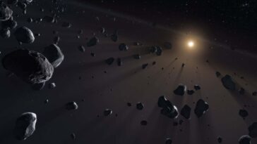 artwork of a section of the Kuiper Belt