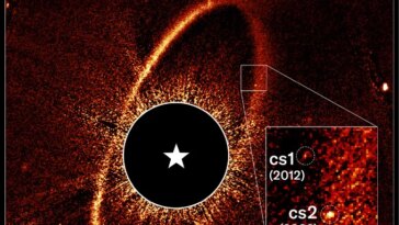 Image Hubble d'un nuage de poussière laissé par une collision et vestige de ce que les astronomes appelaient autrefois Fomalhaut B