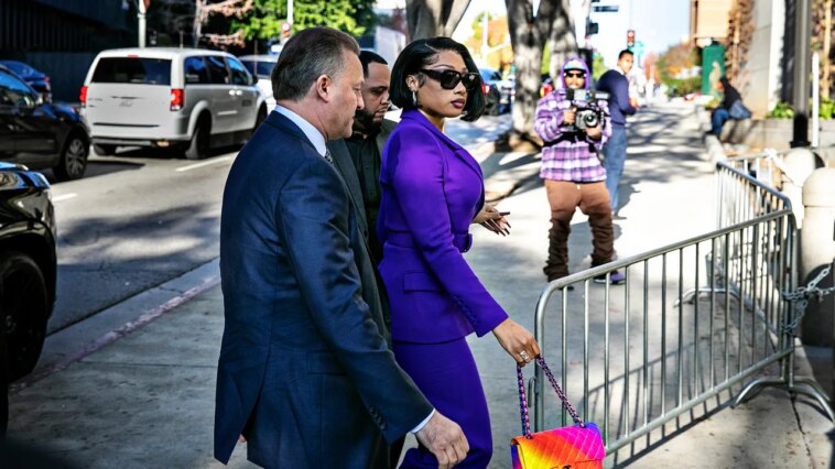 Megan Thee Stallion et un écosystème de potins à l'essai Megan Thee Stallion et un écosystème de potins à l'essai