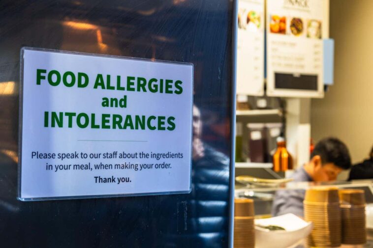 food Allergy and Intolerance Warning Sign