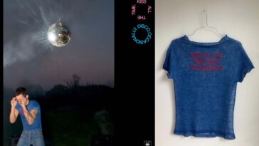 Harry Styles porte un t-shirt tricoté sur la couverture de son nouvel album. Patrick Carroll l'a conçu.