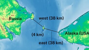 Un schéma de plusieurs barrages totalisant 80 kilomètres de long à travers le détroit de Béring, qui pourrait contribuer à renforcer l'AMOC, selon les chercheurs.