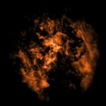 Des nuages ​​de gaz orange forment un cercle, sauf en bas où se trouve un vide en forme de cône, preuve du vent soufflant du trou noir central de la Voie lactée, selon les chercheurs.