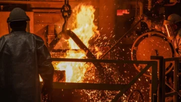 US Steel production, a major consumer of niobium. cc Army.mil, modified, https://www.army.mil/article/278507/army_senior_leaders_visit_rock_island_arsenal_discuss_advanced_manufacturing