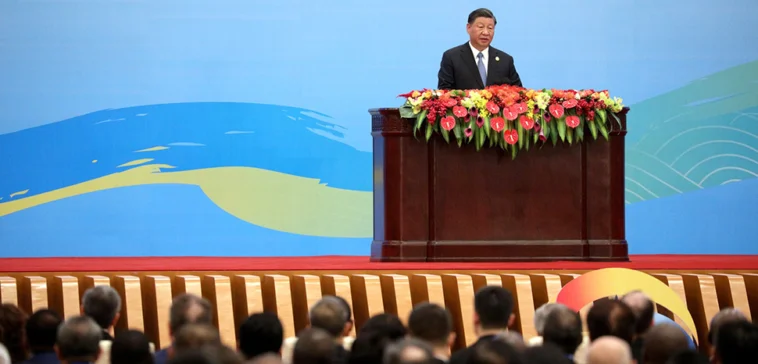 The President spoke at the opening of the Third Belt and Road Forum for International Cooperation.; cc kremlin.ru, modified, http://en.kremlin.ru/events/president/news/72528