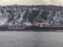 A crude oil tanker of the Belgian company Euronav on the Saint Lawrence at Quebec City, Quebec, Canada. Photo by Wilfredor, CC0 public domain dedication, modified, https://commons.wikimedia.org/wiki/File:Euronav_tanker_on_the_Saint_Lawrence_at_Quebec_City.jpg