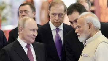 Prime Minister Narendra Modi and Russian President Vladimir Putin visit the INNOPROM exhibition on the sidelines of the 18th BRICS Summit at Bharat Mandapam, New Delhi, 11 September 2026. Photo: Press Information Bureau on behalf of the Prime Minister