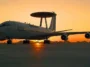 The E-3 Sentry is a modified Boeing 707/320 commercial airframe with a rotating radar dome. The dome is 30 feet in diameter, 6 feet thick and is held 11 feet above the fuselage by two struts. It contains a radar subsystem that permits surveillance from the Earth